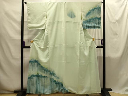 平和屋着物■訪問着　手描き　樹林文　暈し染め　正絹　逸品　AABI4273sx
