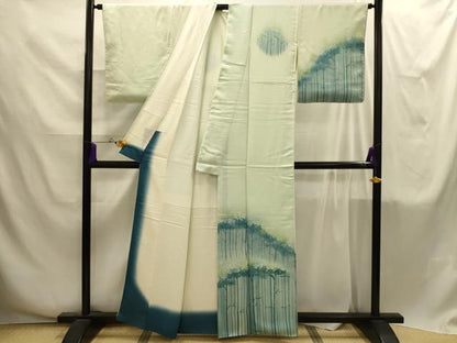 平和屋着物■訪問着　手描き　樹林文　暈し染め　正絹　逸品　AABI4273sx
