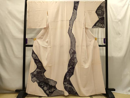 平和屋着物■訪問着　絞り　草花文　正絹　逸品　AABI4277sx