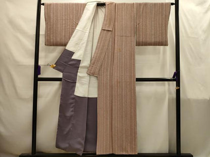 平和屋着物■上質な小紋　間道　鬼しぼ縮緬　正絹　逸品　AABI4279sx