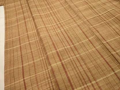 平和屋着物■上質な紬　格子　正絹　逸品　AABI4280sx