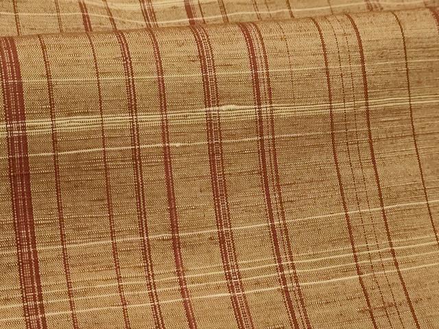 平和屋着物■上質な紬　格子　正絹　逸品　AABI4280sx