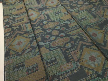 平和屋着物■本場大島紬　幾何学文様　正絹　逸品　AABI4281sx