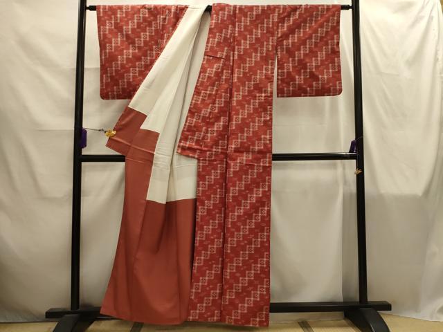 平和屋着物■本場琉球絣　正絹　逸品　AABI4288sx