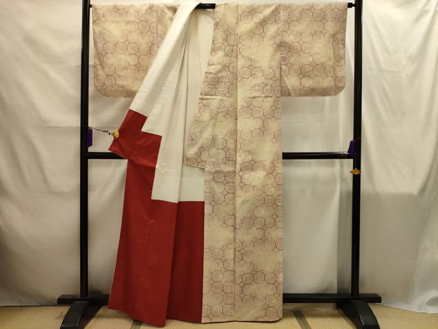 平和屋着物■上質な紬　花尽くし　正絹　逸品　AABI4289sx