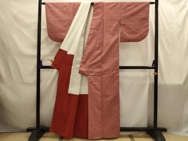 平和屋着物■上質な紬　刺子　刺繍　霞文　正絹　逸品　AABI4292sx