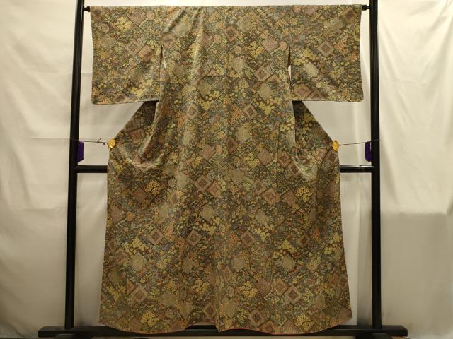 平和屋着物■上質な小紋　花鳥舞蝶文　正絹　逸品　AABI4293sx
