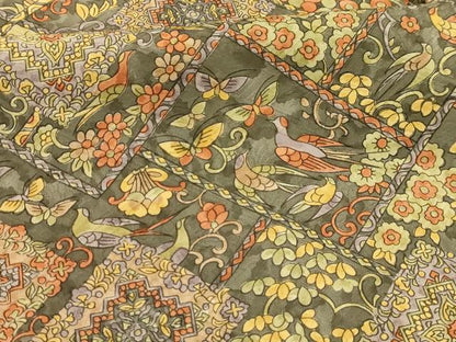 平和屋着物■上質な小紋　花鳥舞蝶文　正絹　逸品　AABI4293sx