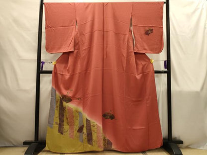 平和屋着物■訪問着　地紙花文　暈し染め　金銀彩　正絹　逸品　AABI4294sx