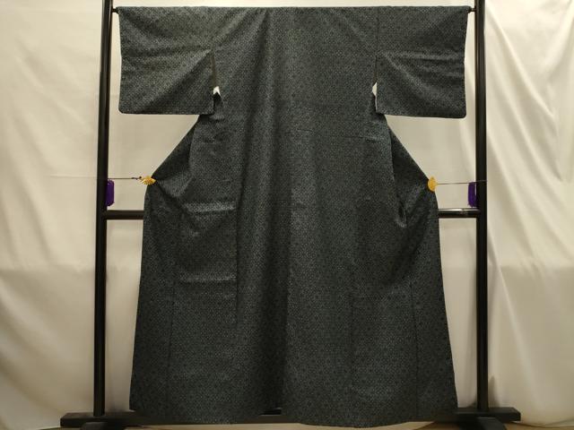 平和屋着物■上質な紬　菱文　正絹　逸品　AABI4300sx