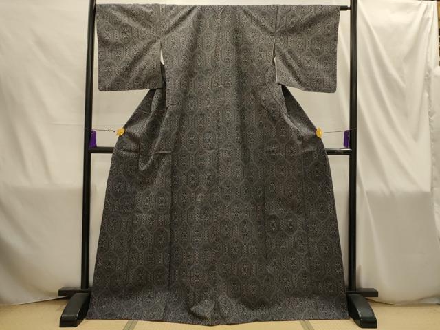 平和屋着物■上質な紬　亀甲花文　正絹　逸品　AABI4301sx