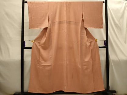 平和屋着物■江戸小紋　万筋　雄黄色×纁色　正絹　逸品　未使用　AABI4303sx
