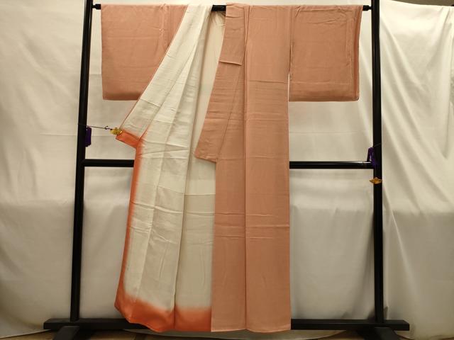 平和屋着物■江戸小紋　万筋　雄黄色×纁色　正絹　逸品　未使用　AABI4303sx