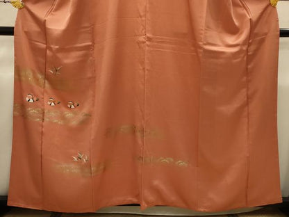 平和屋着物■訪問着　刺繍　鴛鴦　金銀彩　正絹　逸品　AABI4307sx