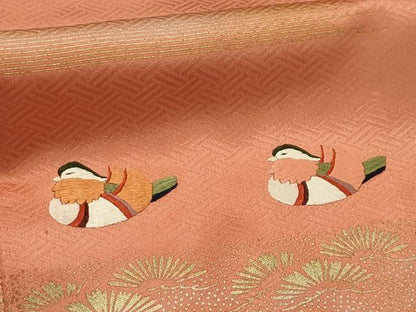 平和屋着物■訪問着　刺繍　鴛鴦　金銀彩　正絹　逸品　AABI4307sx