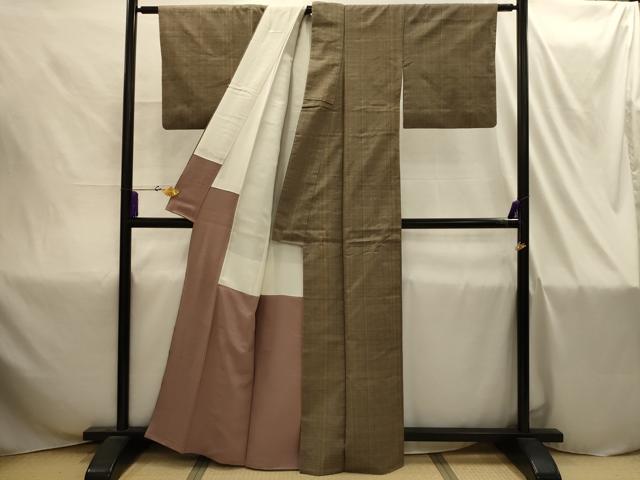 平和屋着物■上質な紬　間道　正絹　逸品　AABI4308sx