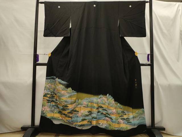 平和屋着物■豪華黒留袖　作家物　東寺　暈し染め　金彩　正絹　逸品　AABI4314sx