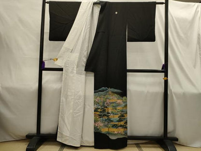 平和屋着物■豪華黒留袖　作家物　東寺　暈し染め　金彩　正絹　逸品　AABI4314sx