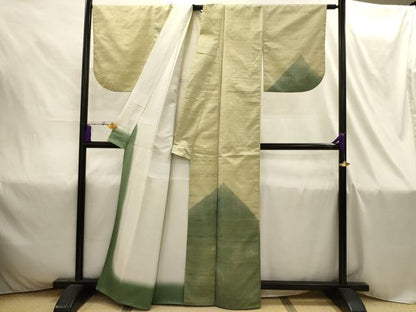 平和屋着物■訪問着　紬　幾何学文様　正絹　逸品　AABI4315sx