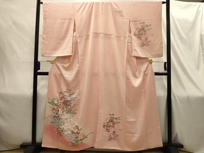 平和屋着物■訪問着 友禅 松竹梅風景文 暈し染め 正絹 逸品 AABI4321sx