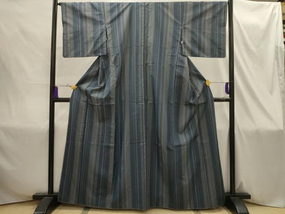 平和屋着物■本場縞大島紬 間道 正絹 逸品 AABI4322sx