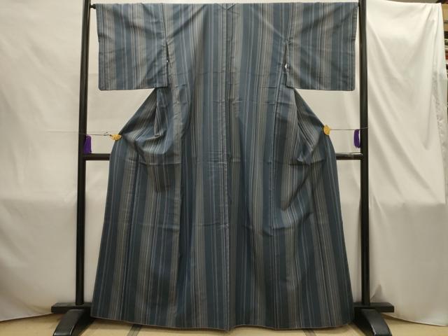 平和屋着物■本場縞大島紬 間道 正絹 逸品 AABI4322sx