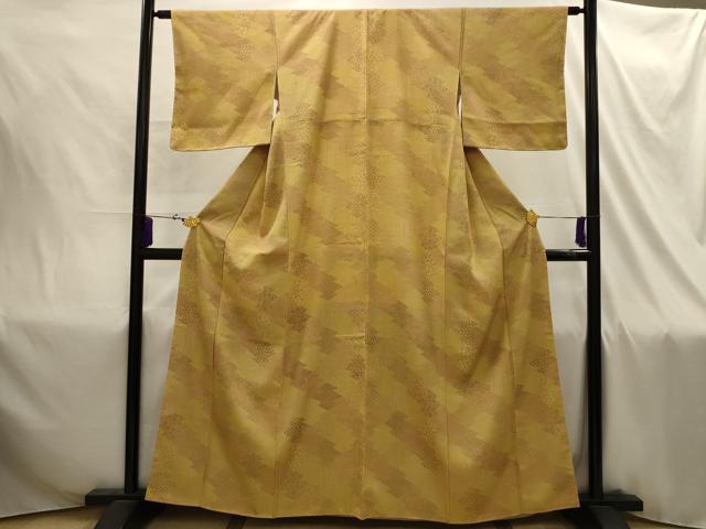平和屋着物■江戸小紋 松皮菱吉祥花文 正絹 逸品 AABI4330sx