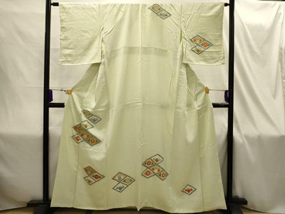 平和屋着物■訪問着 刺繍 菊桐文 金糸 金彩 正絹 逸品 AABI4331sx
