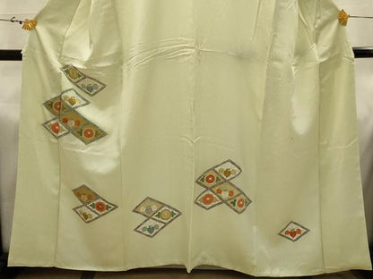 平和屋着物■訪問着 刺繍 菊桐文 金糸 金彩 正絹 逸品 AABI4331sx