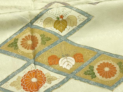 平和屋着物■訪問着 刺繍 菊桐文 金糸 金彩 正絹 逸品 AABI4331sx