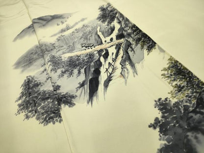 平和屋着物■訪問着 手描き 人物風景文 正絹 逸品 AABI4333sx