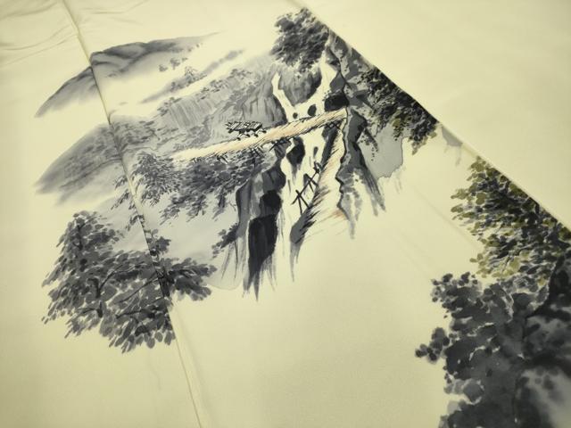 平和屋着物■訪問着 手描き 人物風景文 正絹 逸品 AABI4333sx