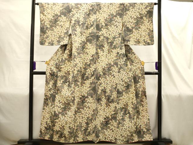 平和屋着物■上質な小紋 草花文 暈し染め 正絹 逸品 AABI4335sx