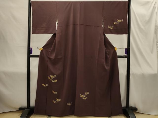 平和屋着物■訪問着 刺繍 松葉文 金糸 金彩 正絹 逸品 AABI4336sx