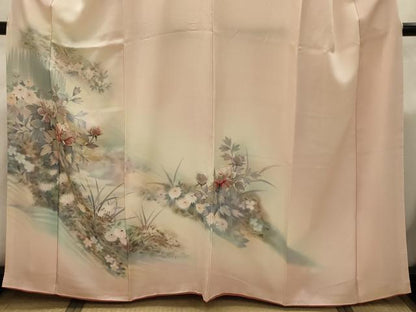 平和屋着物■訪問着 流水花文 暈し染め 金銀彩 正絹 逸品 AABI4337sx