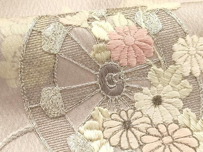 平和屋着物■訪問着 駒刺繍 源氏車花文 暈し染め 正絹 逸品 AABI4340sx