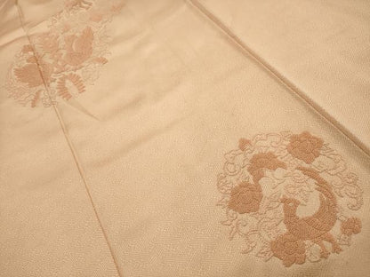 平和屋着物■訪問着 中国三大刺繍 相良刺繍 向かい鳥花文 正絹 逸品 AABI4344sx