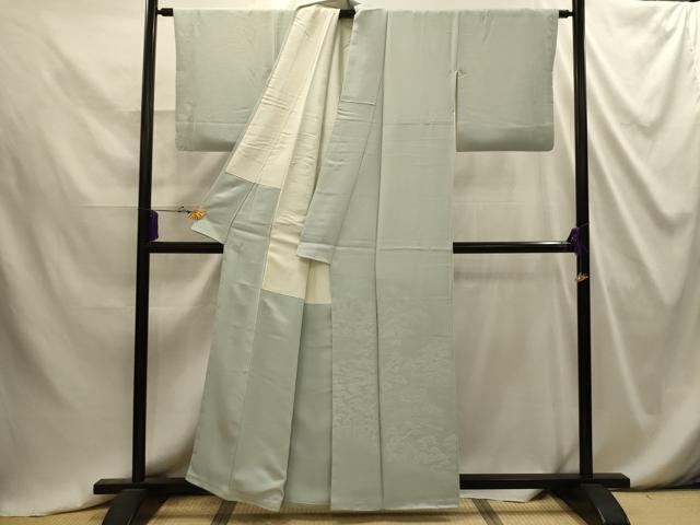 平和屋着物■豪華色留袖 風景地紋 薄雲鼠色 正絹 逸品 AABI4347sx