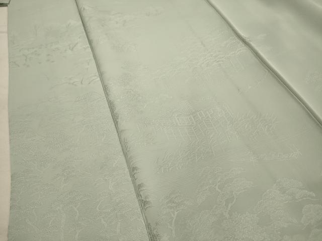 平和屋着物■豪華色留袖 風景地紋 薄雲鼠色 正絹 逸品 AABI4347sx