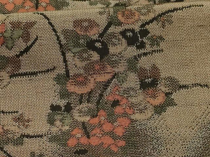 平和屋着物■上質な紬 草花文 正絹 逸品 AABI4353sx