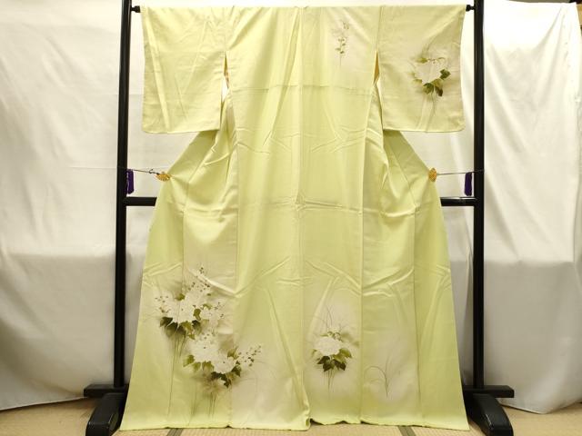 平和屋着物■訪問着 手描き 草花文 暈し染め 金彩 正絹 逸品 AABI4355sx