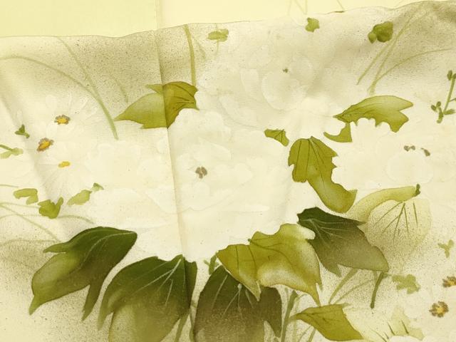 平和屋着物■訪問着 手描き 草花文 暈し染め 金彩 正絹 逸品 AABI4355sx