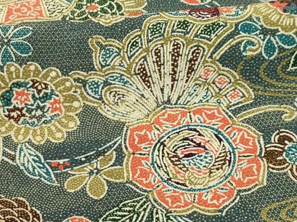 平和屋着物■上質な小紋 花鳥舞蝶文 正絹 逸品 AABI4357sx