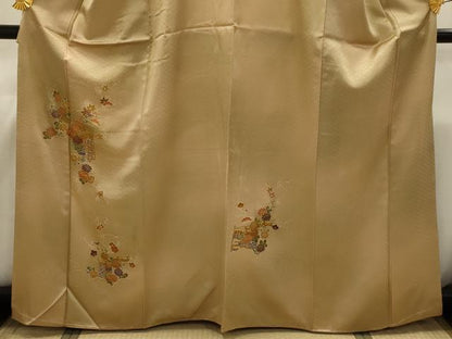 平和屋着物■訪問着 駒刺繍 草花文 暈し染め 金彩 正絹 逸品 AABI4360sx