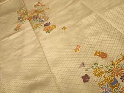 平和屋着物■訪問着 駒刺繍 草花文 暈し染め 金彩 正絹 逸品 AABI4360sx