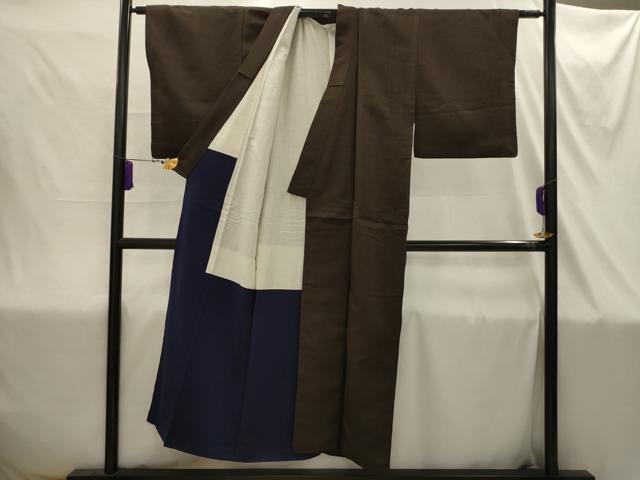 平和屋着物■お召 間道 正絹 逸品 AABI4362sx