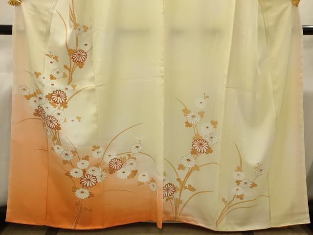 平和屋着物■訪問着　駒刺繍　流水花文　暈し染め　金彩　正絹　逸品　AABI4366sx