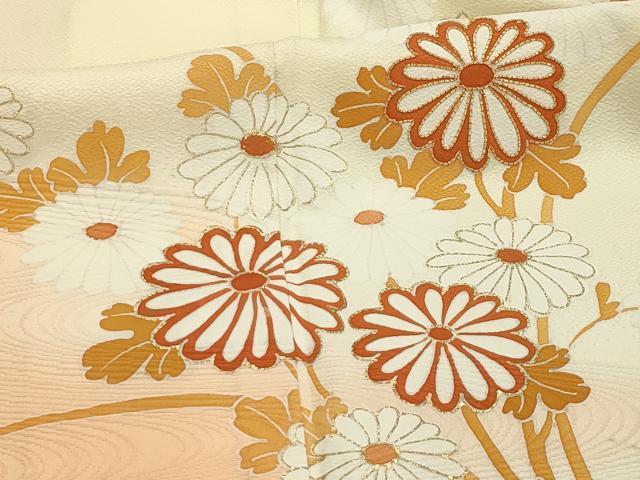 平和屋着物■訪問着　駒刺繍　流水花文　暈し染め　金彩　正絹　逸品　AABI4366sx