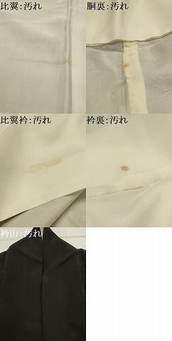 平和屋着物■豪華黒留袖　駒刺繍　鳥　浜松文　金彩　金銀糸　正絹　逸品　AABI4368sx