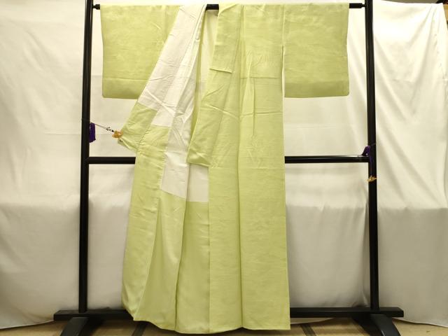 平和屋着物■上質な色無地　紋意匠　枯草色　三越扱い　正絹　逸品　AABI4371sx
